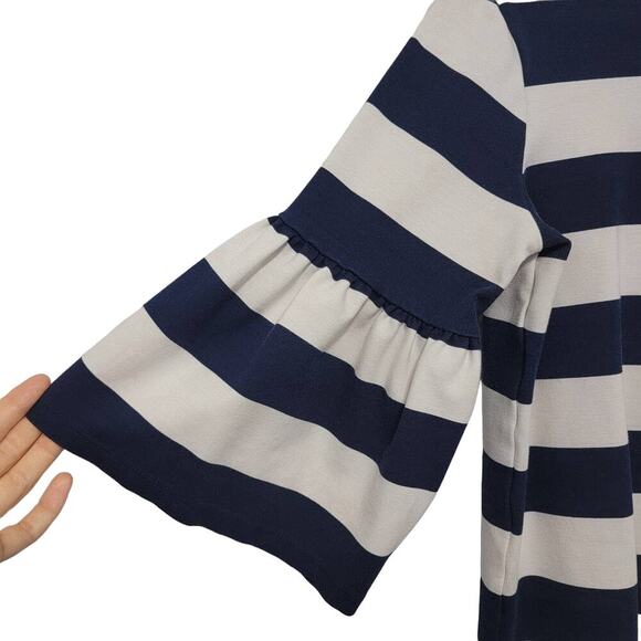 Lauren Ralph Lauren Top Medium Coastal Nautical Striped Bell Sleeve  607 *FLAW* - Picture 7 of 10